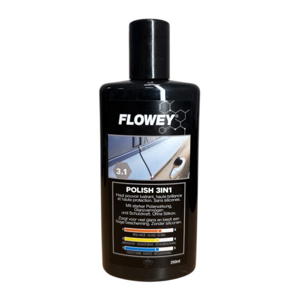 Flowey - Polish 3in1 - Polish Haut pouvoir lustrant, brillance et protection (sans silicones) - 250 ml