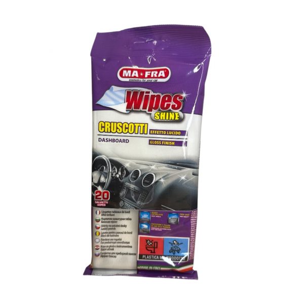 mafra wipes shine-Photoroom Mafra - Wipes Shine - Sachet de 20 lingettes humides tableau de bord effet brillant
